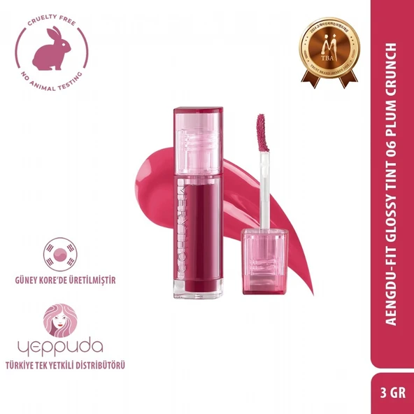 Merythod Aengdu-Fit Glossy Tint 06 Plum Crunch - Yoğun Pigmentli Parlak Tint ürün görseli 1