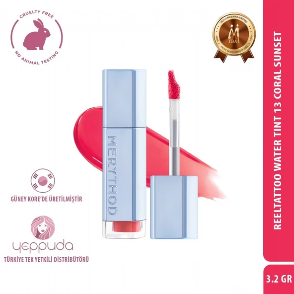 Merythod Reeltattoo Water Tint 13 Coral Sunset - Gün Boyu Kalıcı Doğal Görünüm Sağlayan Tint ürün görseli 1