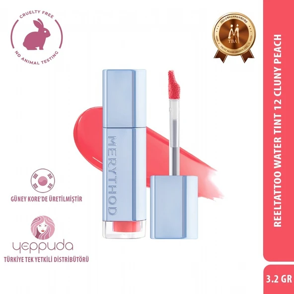 Merythod Reeltattoo Water Tint 12 Cluny Peach - Gün Boyu Kalıcı Doğal Görünüm Sağlayan Tint ürün görseli 1