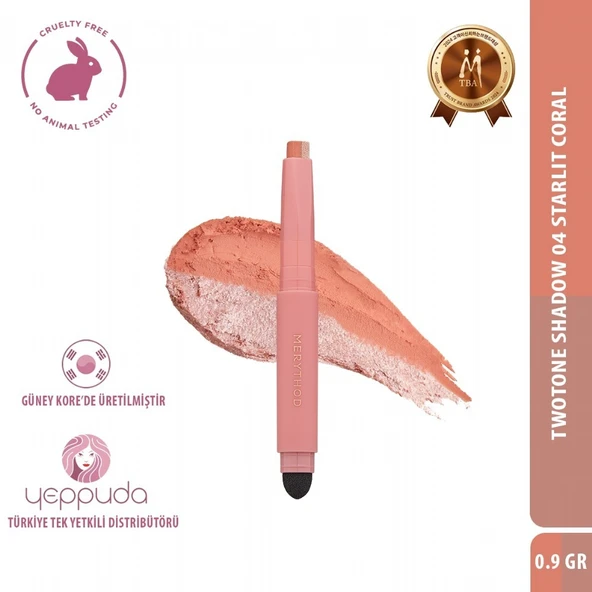 Merythod Twotone Shadow 04 Starlit Coral - Çift Tonlu, Süngerli Far Kalemi ürün görseli 1