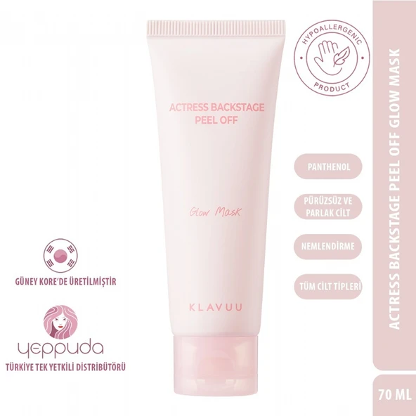 Klavuu Actress Backstage Peel Off Glow Mask - Soyulan, Kore Cam Cilt Parıltı Maskesi ürün görseli 1