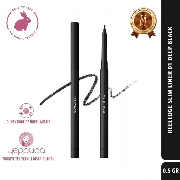 Merythod Reeledge Slim Liner 01 Deep Black - İnce Uçlu Siyah Eyeliner ürün görseli 1