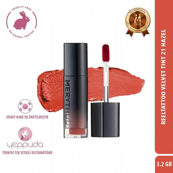 Merythod Reeltattoo Velvet Tint 21 Hazel - Mat Bitişli Kadifemsi Dokulu Tint ürün görseli 1