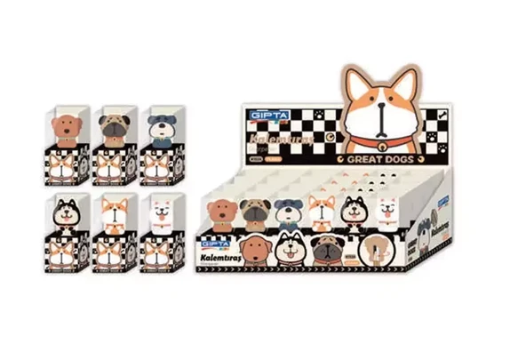 Gıpta Kalemtraş Great Dogs 3D 24 Lü K1524 ürün görseli 1