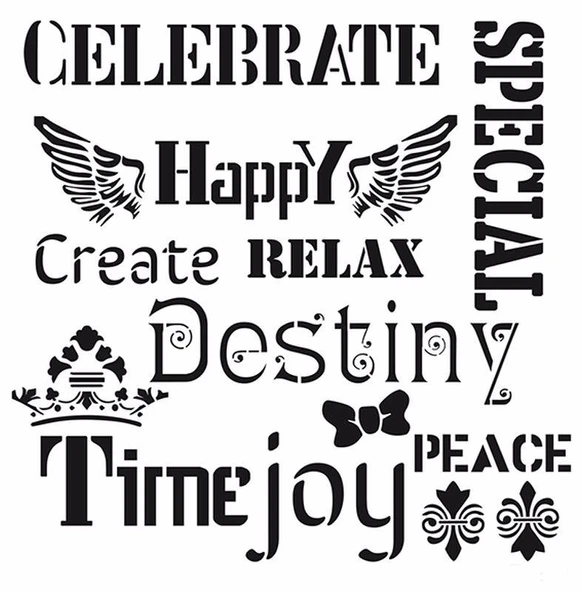 HOME DECOR STENCIL HD-54 45X45 ürün görseli 1