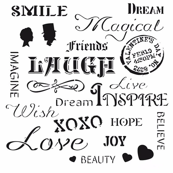 HOME DECOR STENCIL HD-55 45X45 ürün görseli 1