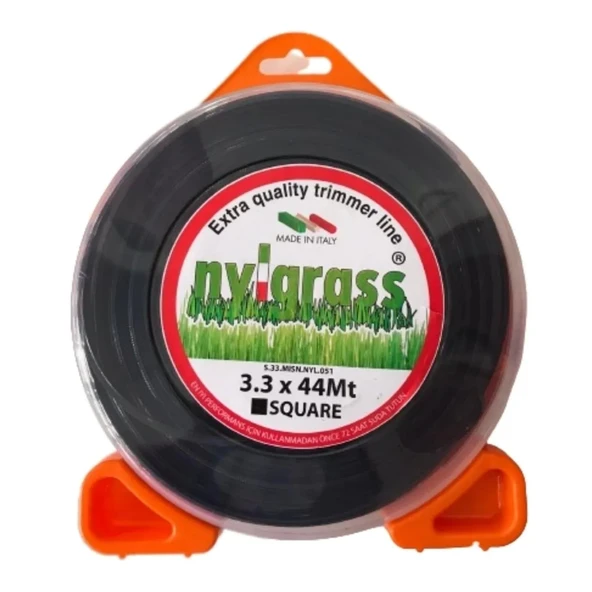 NYLGRASS MİSİNA 3.3mm 44 mt 4 KÖŞE SİYAH ürün görseli 1
