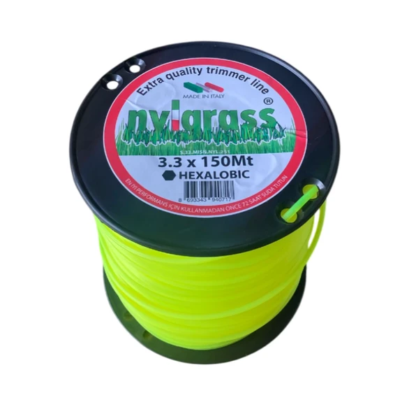 Nylgrass Misina 3.3mm 150 Mt 6 Köşe Sarı - Resim 3