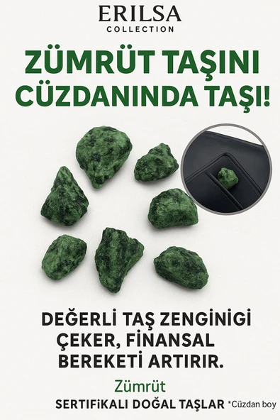 Sertifikalı Ham Cüzdan Boy Zümrüt Taşı Kütle - El Taşı - Sevgi, Şifa ve Günlük Kalp Desteği ürün görseli 1