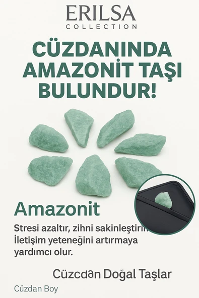 Sertifikalı Ham Cüzdan Boy Amazonit Taşı Kütle - Duygusal Denge ve Günlük Huzur Taşı ürün görseli 1