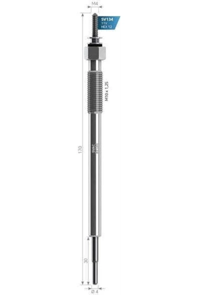 Sv134 Isıtma Kızdırma Bujisi L200 Cr 06-09 Euro4 Gx4170 1820a009 ürün görseli 1