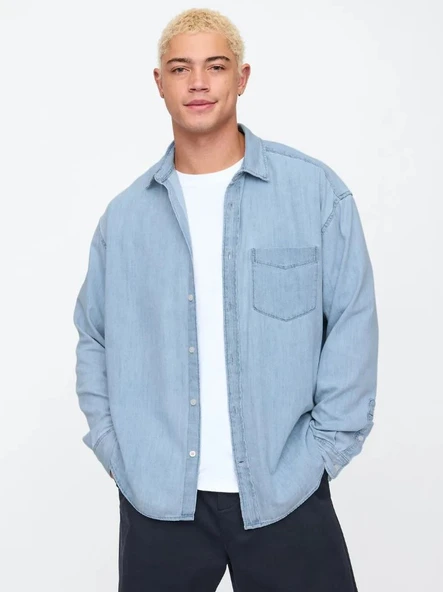 Gap Denim Big Gömlek 589582-589790 Erkek Kot Gömlek ürün görseli 1