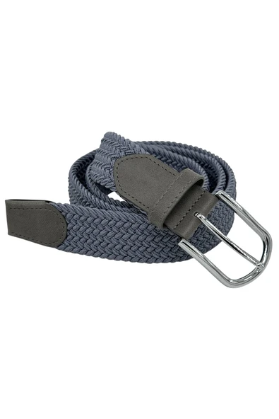 3.5 cm. Elastik Esnek Unisex Örgü Kemer Füme ürün görseli 1