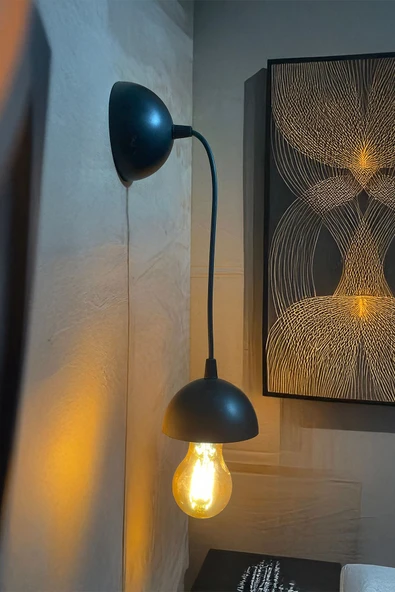 Celestia Siyah Duvar Apliği Endüstriyel & Minimalist Tasarım Modern Dekoratif Edison Lamba ürün görseli 1