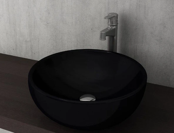 Bocchi VENEZIA ÇANAK LAVABO 45 CM PARLAK SİYAH 1119-005-0125 ürün görseli 1