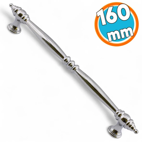 Mobilya Mutfak Dolabı Çekmece Dolap Kapak Kulpu Düz Metal Kulp Kulbu Kulpu 16 Cm-160 Mm Krom ürün görseli 1