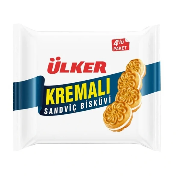 Ülker Kremalı Sandviç Bisküvi Sade4x61g ürün görseli 1