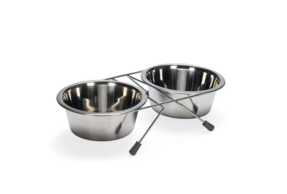 Beeztees Köpek İkili Mama Su Kabı, Paslanmaz Çelik, 16cm, 2x900ml ürün görseli 1