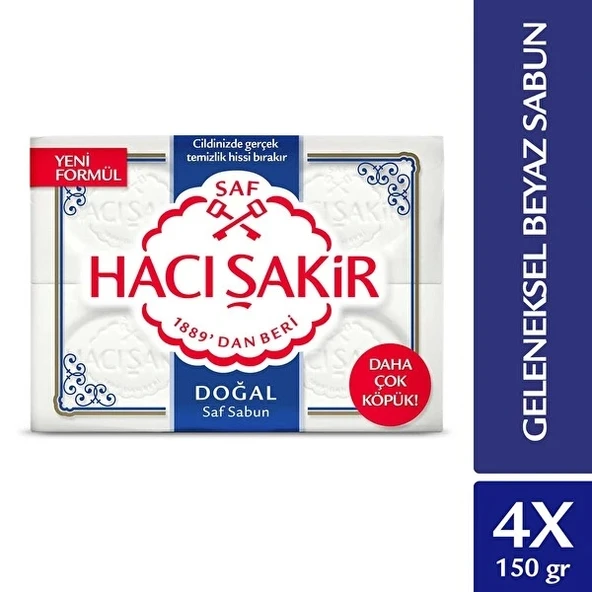 Hacı Şakir Banyo Sabunu Doğal Sabun 4x150gr ürün görseli 1