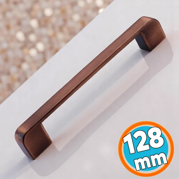 Antik Bakır 128 mm Metal Mobilya Mutfak Çekmece Dolap Kulpu Kulbu Oval Eskitme Kulpları ürün görseli 1