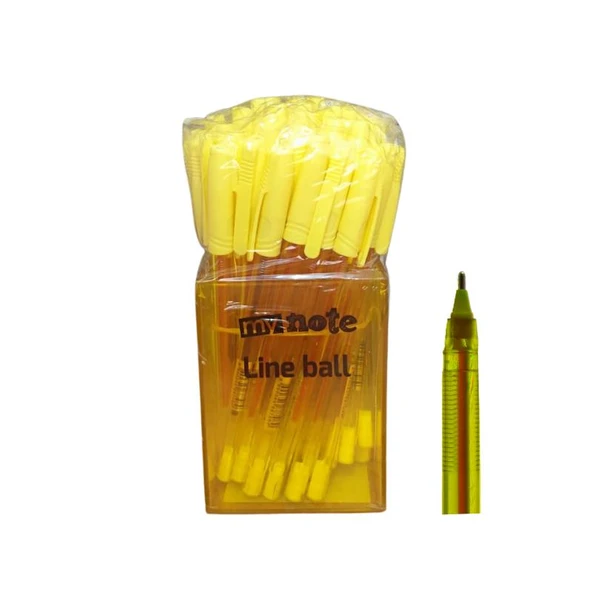 Mynote Line Ball 50'li PP Kutu Neon Sarı ürün görseli 1