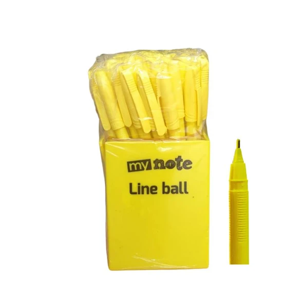 Mynote Line Ball 50'li PP Kutu Pastel Sarı ürün görseli 1