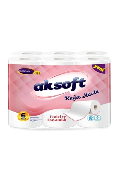 Aksoft Super Beyaz Havlu 6 Lı ürün görseli 1