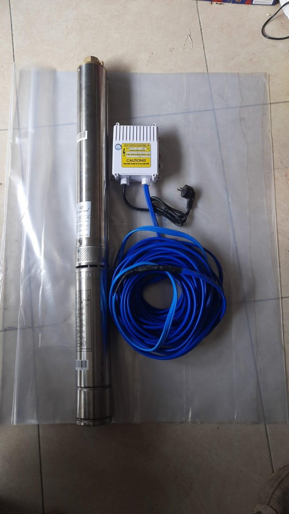 ALARKO 4sdm4/14 1,5HP - 25Mt Kablolu Ve Panolu Monofaze Dalgıç Pompa takımı ürün görseli 1