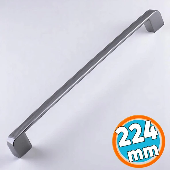 Mobilya Mutfak Dolap Çekmece Dolabı Kapak Metal Kulpu Kulbu Kulpları Gölcük 224 mm- ( 22.4 cm ) Füme ürün görseli 1