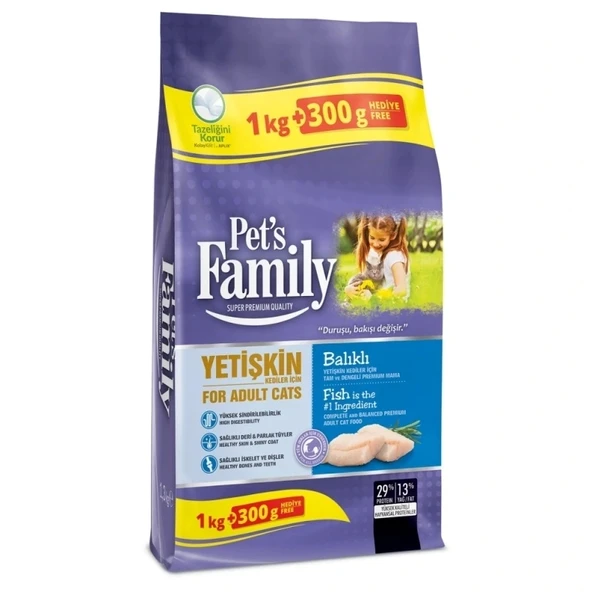 Pet's Family 1000+300 Gr Kedi Maması Balıklı ürün görseli 1