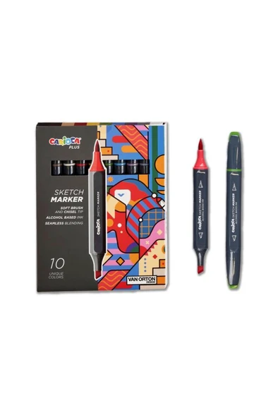 Carioca Plus Sketch Marker Çift Taraflı Çizim Kalemi 10 Renk ürün görseli 1