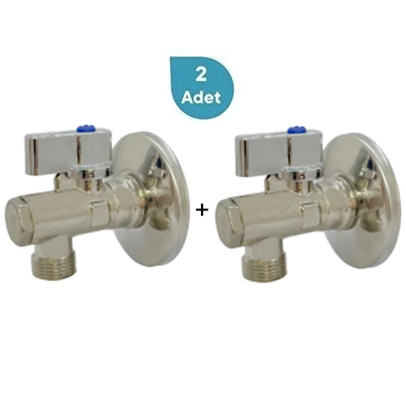 Eca 1/2" Filtreli Ara Musluk Krom Volanlı - 2 Adet (Rozet Dahil) 602111048-2 ürün görseli 1