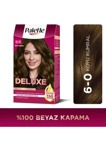Palette Deluxe Saç Boyası Kalıcı Renkler 6-0 Koyu Kumral 50ml ürün görseli 1