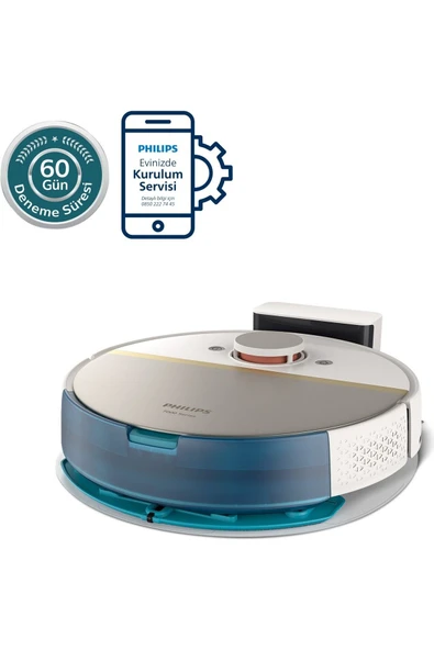 Philips HomeRun 7000 Serisi Aqua XU7000/02 Beyaz Gold Akıllı Robot Süpürge ürün görseli 1