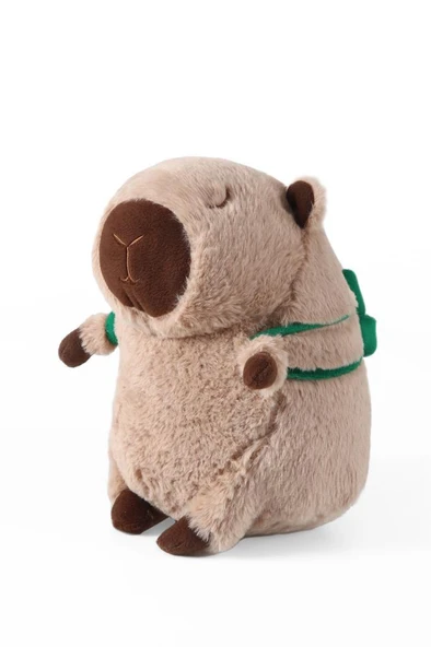 Sevimli Kapibara Kaplumbağa Oturan Sırt Çantalı Peluş Oyuncak 33CM ürün görseli 1