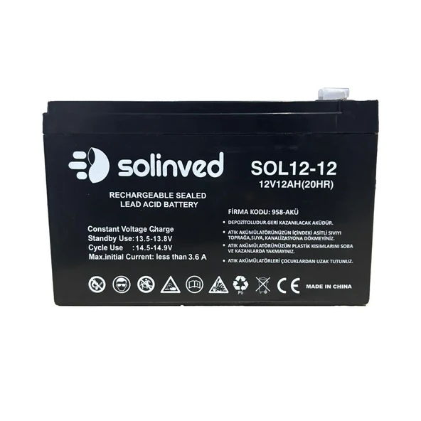 12V 12AH Ups Ve Alarm Aküsü 2 Yıl Garantili ürün görseli 1