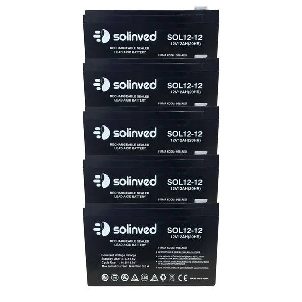 12V 12AH Ups Ve Alarm Aküsü 2 Yıl Garantili (5 ADET) ürün görseli 1
