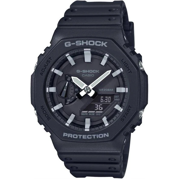 Casio GA-2100-1ADR Quartz Analog/Dijital Silikon Siyah 20 ATM 45 mm Erkek Kol Saati ürün görseli 1