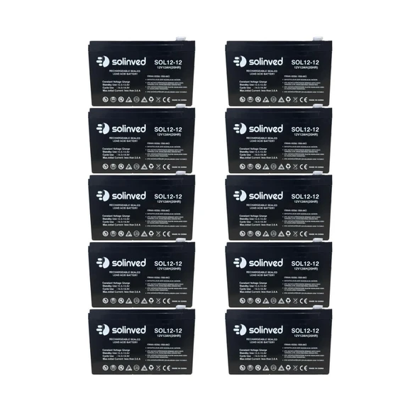 12V 12AH Ups Ve Alarm Aküsü 2 Yıl Garantili (10 ADET) ürün görseli 1