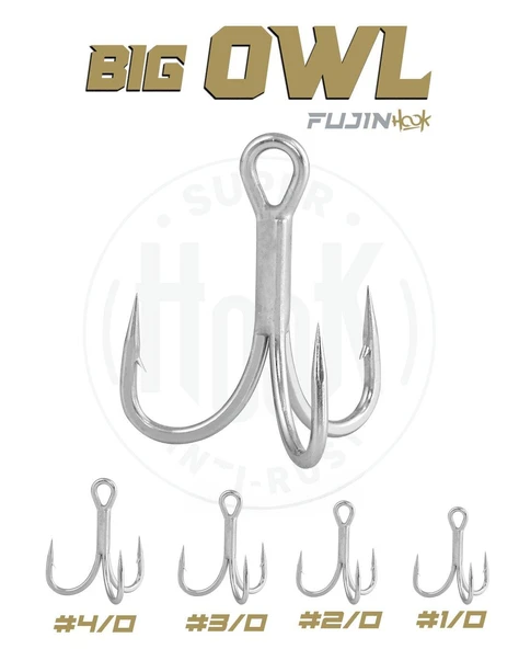 Fujin Big OWL Süper Anti-Rust Üçlü Kanca ürün görseli 1