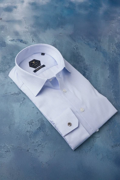 Slimfit %100 Pamuk Premium Serisi İnce Çizgili Gömlek ürün görseli 1