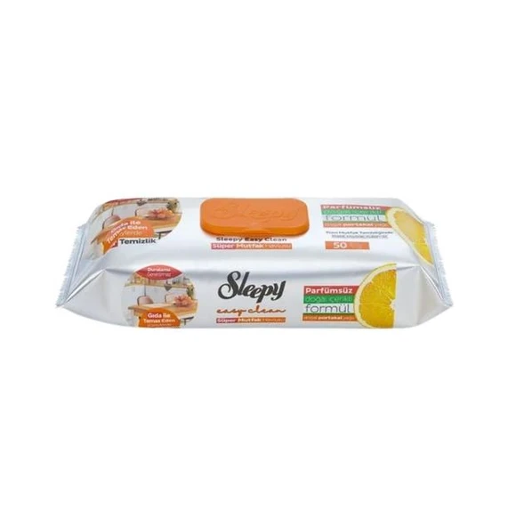 Sleepy Easy Clean Portakallı Süper Mutfak Havlusu 50'li ürün görseli 1