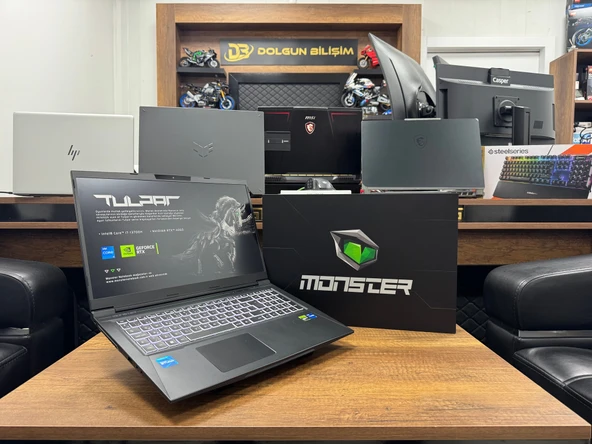 Monster Tulpar T7 V20.6.4 Intel Core i7 13700H 64GB RAM 1TB SSD RTX4060 W11 17.3” FHD 144Hz (İKİNCİ EL) ürün görseli 1
