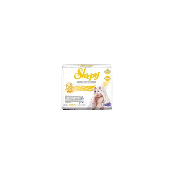 Sleepy Sensitive Islak Mendil Havlu 3 X 50'li '2li Paket 300 Yaprak ürün görseli 1