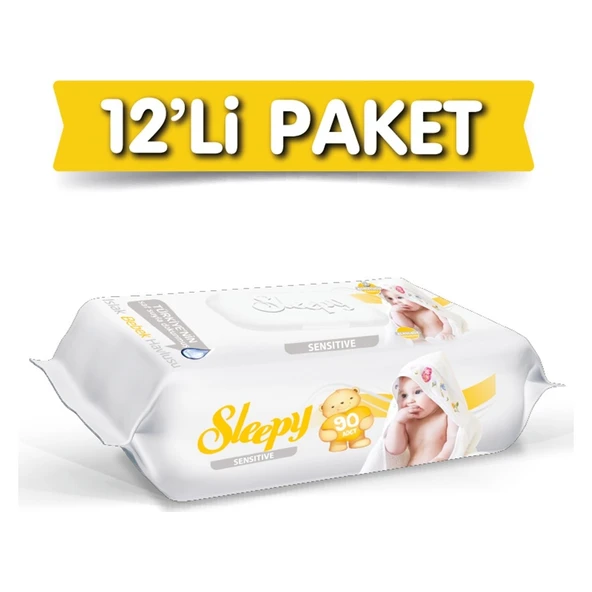 Sleepy Sensitive Islak Havlu 90'lı 12 Adet 1080 Yaprak ürün görseli 1