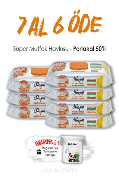 Sleepy 7 AL 6 ÖDE Portakallı Süper Mutfak Havlusu 50'li ve ROSIE ürün görseli 1
