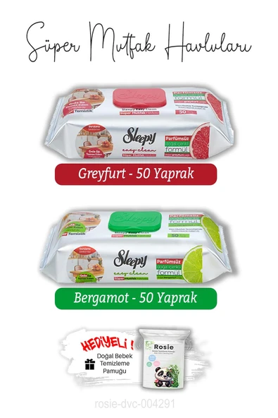 Greyfurt ve Bergamot Süper Mutfak Havlusu 50'li ve ROSIE ürün görseli 1