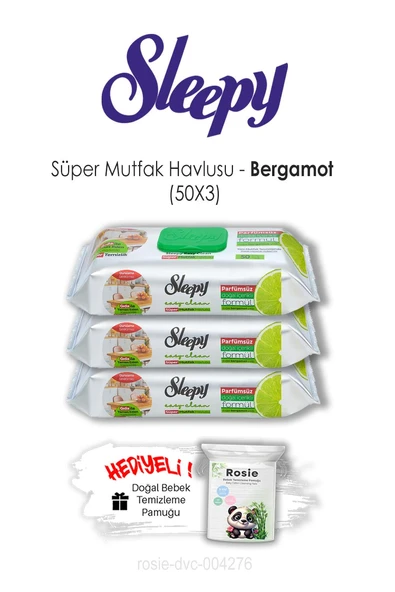 3 Adet Easy Clean Bergamotlu Süper Mutfak Havlusu 50'li ve ROSIE ürün görseli 1