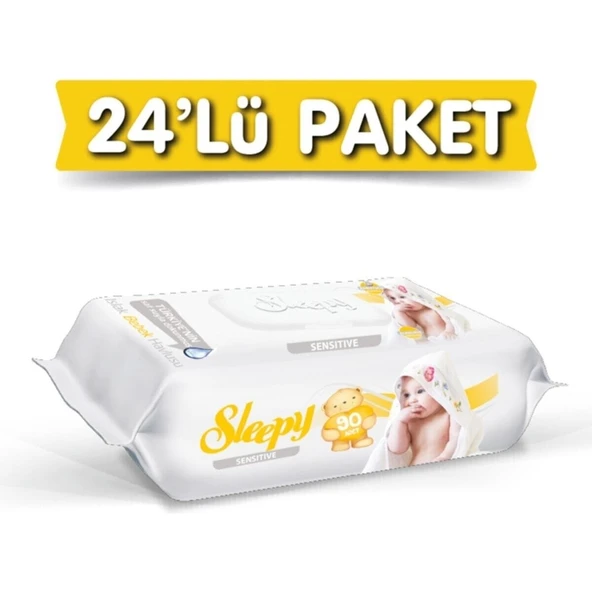 Sleepy Sleepy Islak Havlu Sensitive 90''lı Kapaklı x24 ürün görseli 1