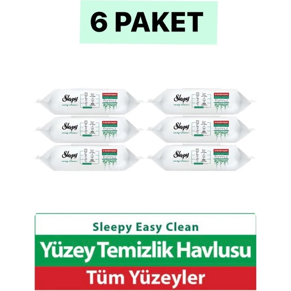 Sleepy Easy Clean Yüzey Temizlik Havlusu 100'LÜ 6 Paket ürün görseli 1